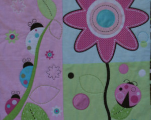 ... Throw Wall Hanging in Floral Butterfly Ladybugs and Vibrant Colors
