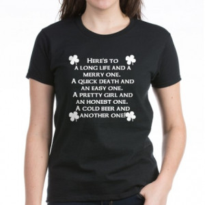 Beer Gifts > Beer Womens > Cold Beer Irish Quote T-Shirt