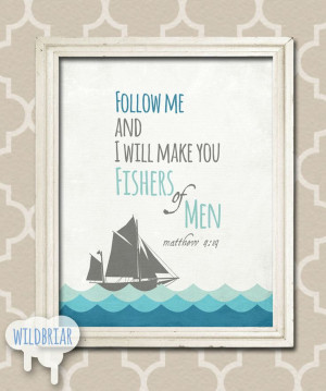 Printable Nursery Wall Art, Scripture Quote Bible Verse, fishers of ...
