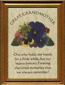 Great Grandmother Gift Poem Personalized Name Plaque