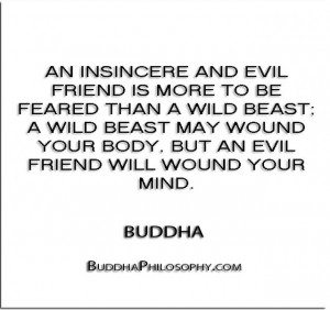An insincere and evil friend is more to be feared than a wild beast ...
