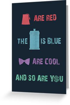 Doctor Who birthday card -nerd alert. I could make a cute poster out ...