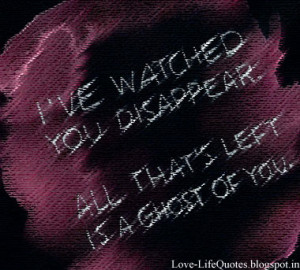 ve watched you disappear,