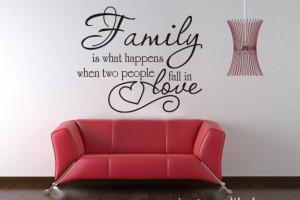 ... Quote Decals-Family is ..two people fall in Love. (80 x 60 cm/piece