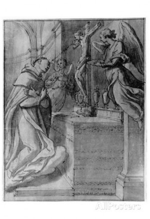 Lodovicio Buti (The St. Thomas Aquinas before the crucifix) Art Poster ...