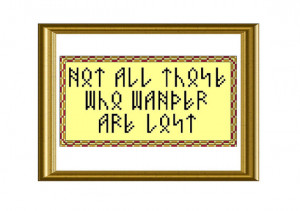 Tolkien Quote Counted Cross Stitch Pattern 