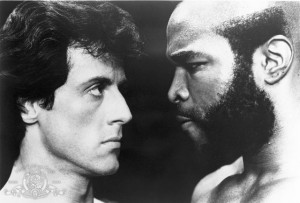 Sylvester Stallone and Mr. T in Rocky III (1982)