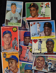 Photo of part of a high-grade 1950s superstar baseball collection ...