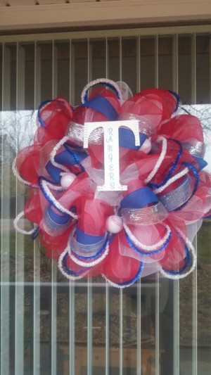 Texas Rangers Wreath I made | sayings