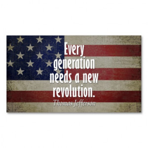 Thomas Jefferson Quote on Revolution Double-Sided Standard Business ...