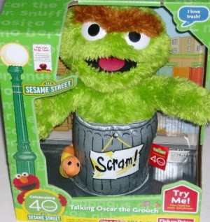 Sesame Street Talking Oscar the Grouch Says 9 different phrases Stands ...