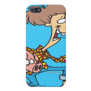 funny hillbilly redneck with pig cartoon iPhone 5 covers
