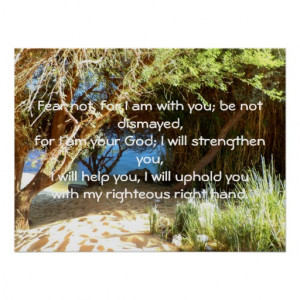 Bible Verses Inspirational Quote Isaiah 41:10 Poster