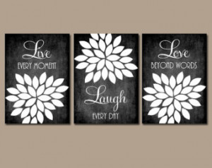 Live Laugh Love Wall Art Canvas Chalkboard Quote Kitchen Wall Art Girl ...