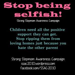Stop being selfish