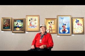 John and his original Mickey portraits (Mickey's 25th, 60th, 70th and ...