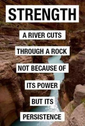 ... Rock Not Because Of Its Power But Its Persistence ~ Life Quote