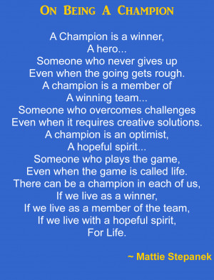 Mattie Stepanek...Words On Being A Champion