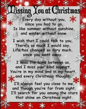 Missing loved ones at Christmas