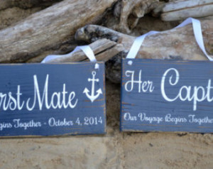 Wedding Sign Nautical Wedding Beach Wedding Navy Decor Anchor Custom ...