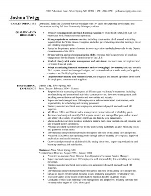 Store Manager Resume Sandle