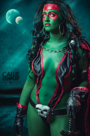 Cosplay Guardians Of The Galaxy Gamora Bodypaint picture