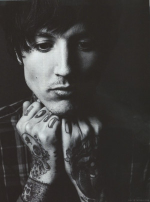 bring me the horizon singer oliver sykes tattoo black and white