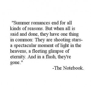 The Notebook summer romance quote