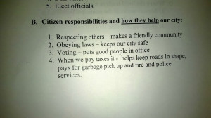 3rd Grade Government Homework: 'Good Citizens Do Not Argue'
