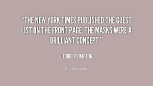 The New York Times published the guest list on the front page. The ...