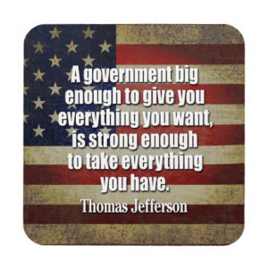 Thomas Jefferson Quote on Limited Government Drink Coasters