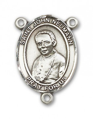 St. John Neumann Sterling Silver Rosary Centerpiece - Sterling Silver