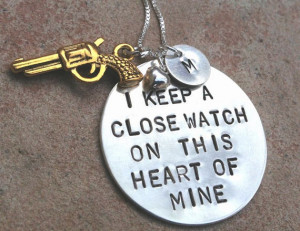 johnny cash necklace, i keep a close watch on this heart of mine ...