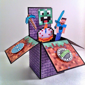 Minecraft Birthday Card In A Box - 13th Birthday!