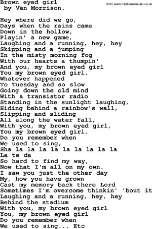 Download Brown Eyed Girl as PDF file (For printing etc.)