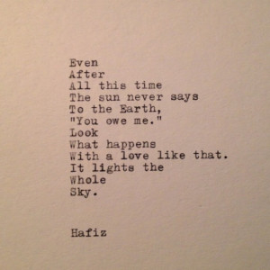 Hafiz Quote Typed on Typewriter