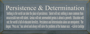 Persistence & Determination - Calvin Coolidge Quote