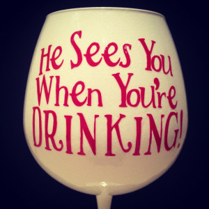 Christmas Wine Glass.