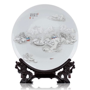 China-Jingdezhen-ceramics-snow-decorative-plate-famous-quotes ...