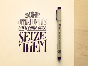 Some Opportunities Only Come Once – Seize Them