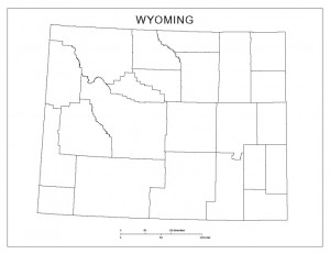 Blank Map Wyoming State County