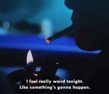 cigarette, fire, night, quote, sadness, smoking, weird