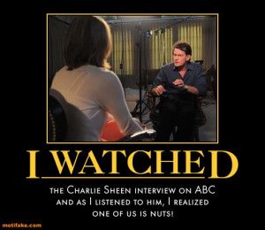 charlie sheen quotes poster. motivational poster I WATCHED
