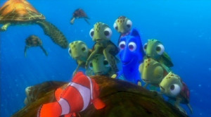 Gill-and-Dory-Nemo-s-Father-are-riding-the-Turtle-finding-nemo ...