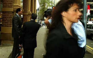 Rodney Adler and his wife Lyndi outside the court yesterday.