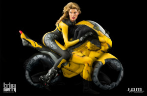 Human Motorcycle Body Painting