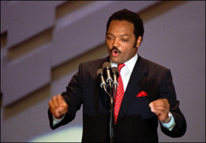 The Rev. Jesse Jackson gives an emotional speech at the Democratic ...