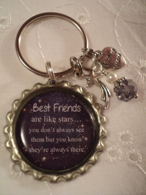 Best friends are like stars quote key chain with by chaleybrooke, $5 ...
