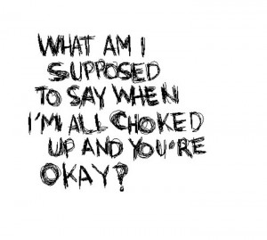 quote what am i supposed to say when i m all choked up and you re okay