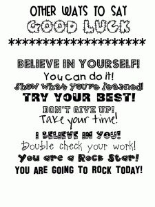 So cute! Encouraging water bottle labels for test-taking week.